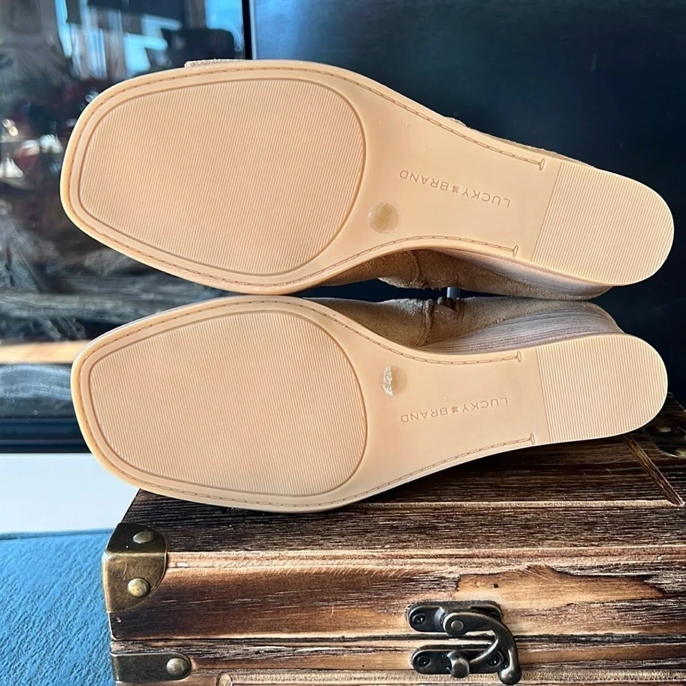 Lucky Brand Lureli Wedge Booties in Tan - Picture 8 of 9